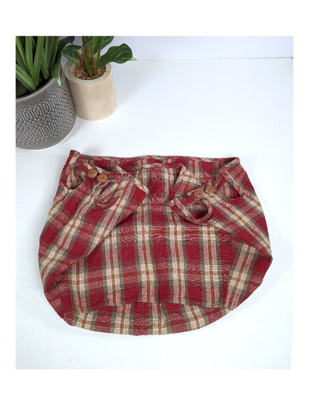 Longaberger Orchard Park Plaid BEVERAGE TUB Basket Liner Only NEW 23620N